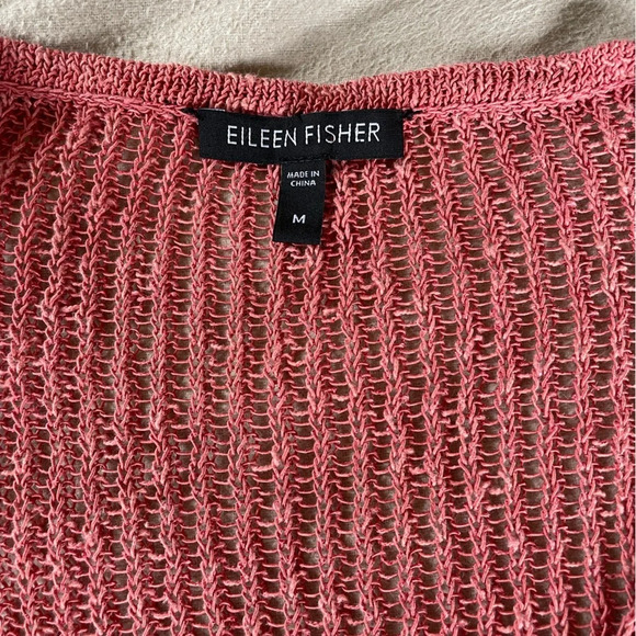 Eileen Fisher High Low Linen Blend Pink Sweater‎ - Picture 3 of 6